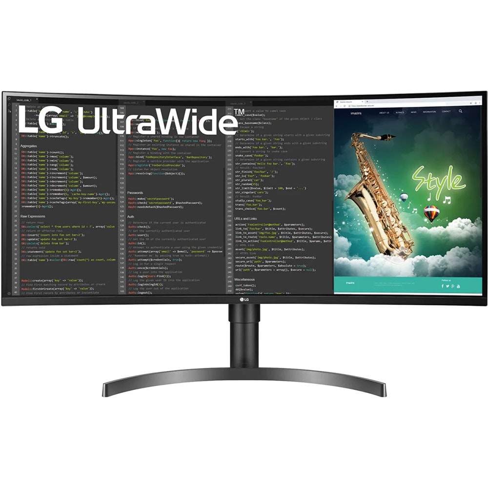 Monitor Gaming curbat LED VA LG 35WN75CN-B, 35", UltraWide QHD, 100Hz, AMD Freesync, HDR10, negru