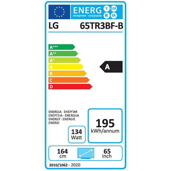 Display profesional LG 65TR3BF-B, 65", Ultra HD, Touch, 60 Hz, negru