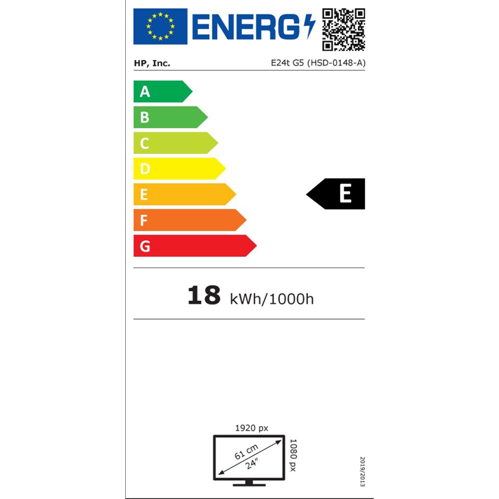 Monitor LED IPS HP E24t G5, 23.8" Touch, Full HD, 75Hz, negru-argintiu