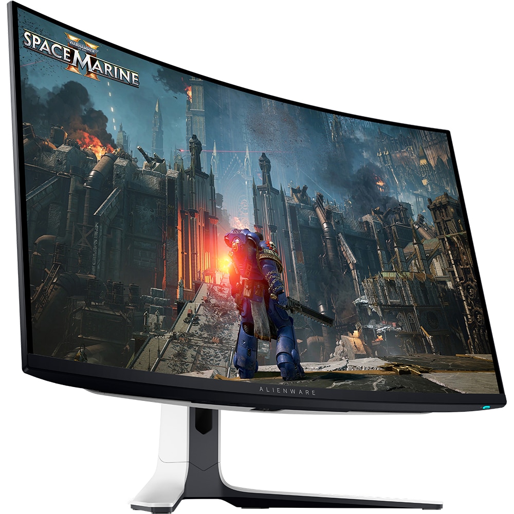 Monitor Gaming curbat OLED Quantum-Dot IPS DELL Alienware AW3225QF, 32", 4K UHD, 240Hz, AMD FreeSync,NVIDIA G-SYNC, alb-negru