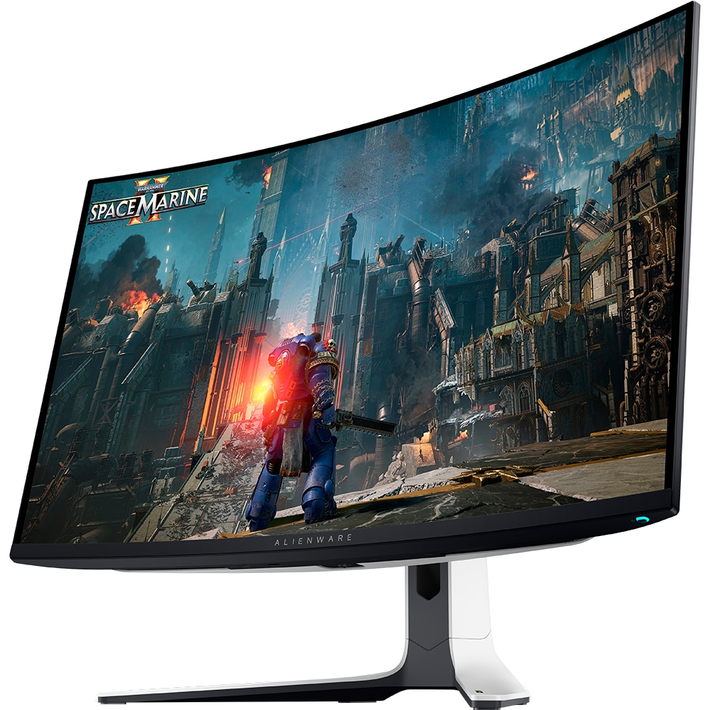 Monitor Gaming curbat OLED Quantum-Dot IPS DELL Alienware AW3225QF, 32", 4K UHD, 240Hz, AMD FreeSync,NVIDIA G-SYNC, alb-negru