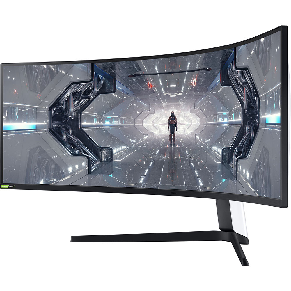 Monitor Gaming curbat LED VA SAMSUNG LC49G95TSSPXEN, 49", Dual QHD, 240Hz, G-Sync, AMD FreeSync Premium Pro, negru-alb