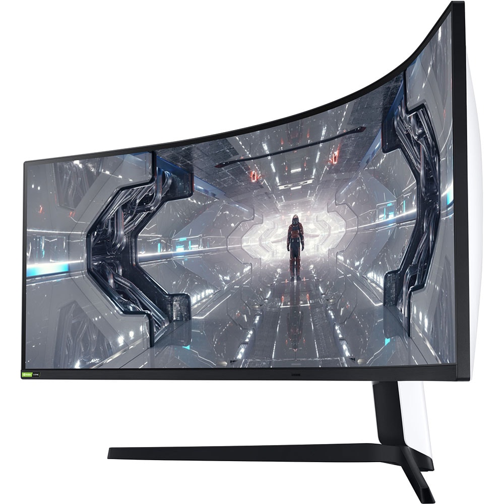 Monitor Gaming curbat LED VA SAMSUNG LC49G95TSSPXEN, 49", Dual QHD, 240Hz, G-Sync, AMD FreeSync Premium Pro, negru-alb