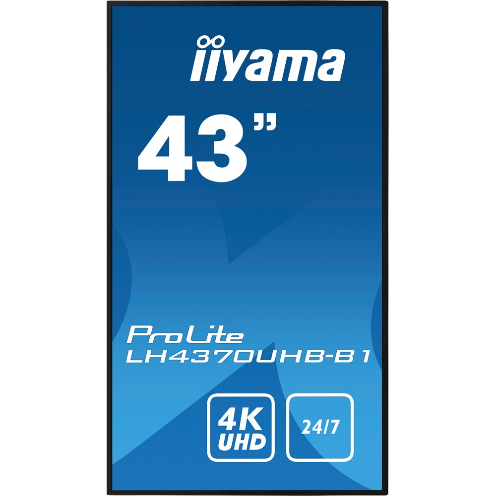 Display profesional IIYAMA ProLite LH4370UHB-B1, 43", 4K, 60Hz, negru