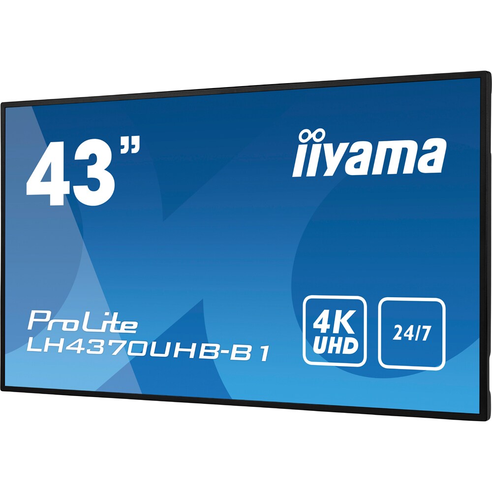 Display profesional IIYAMA ProLite LH4370UHB-B1, 43", 4K, 60Hz, negru