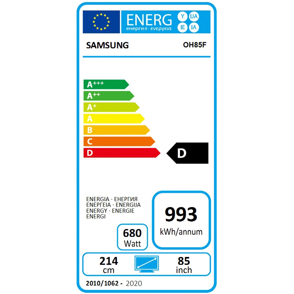 Display profesional SAMSUNG LH85OHFPLBC, 85", Ultra HD 4K, 60 Hz, negru
