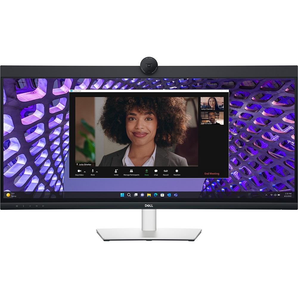 Monitor curbat IPS LED DELL P3424WEB, 34" WQHD, 60Hz, Webcam, negru-agrintiu