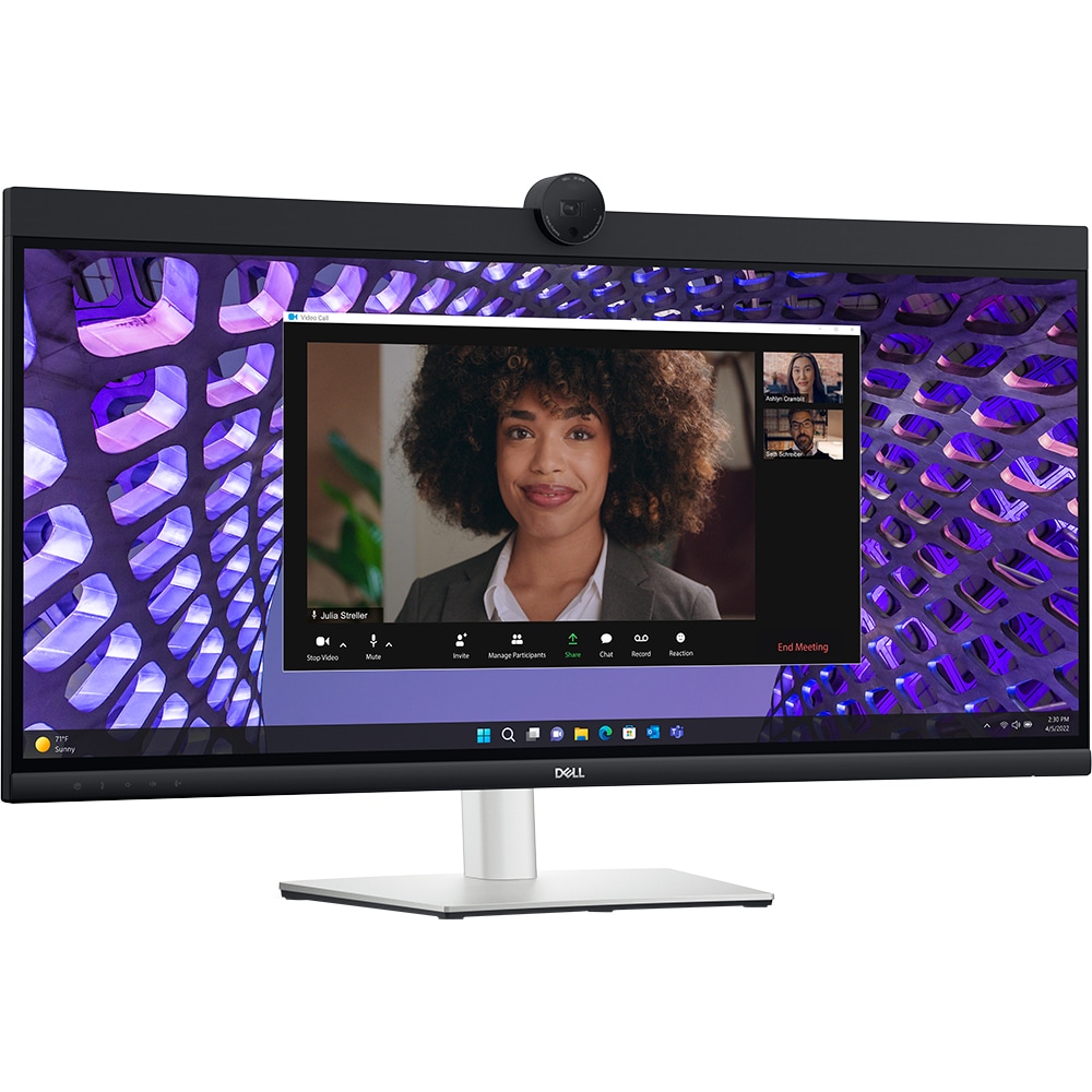 Monitor curbat IPS LED DELL P3424WEB, 34" WQHD, 60Hz, Webcam, negru-agrintiu