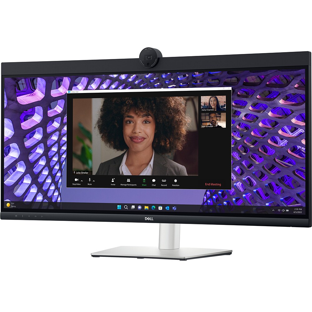 Monitor curbat IPS LED DELL P3424WEB, 34" WQHD, 60Hz, Webcam, negru-agrintiu