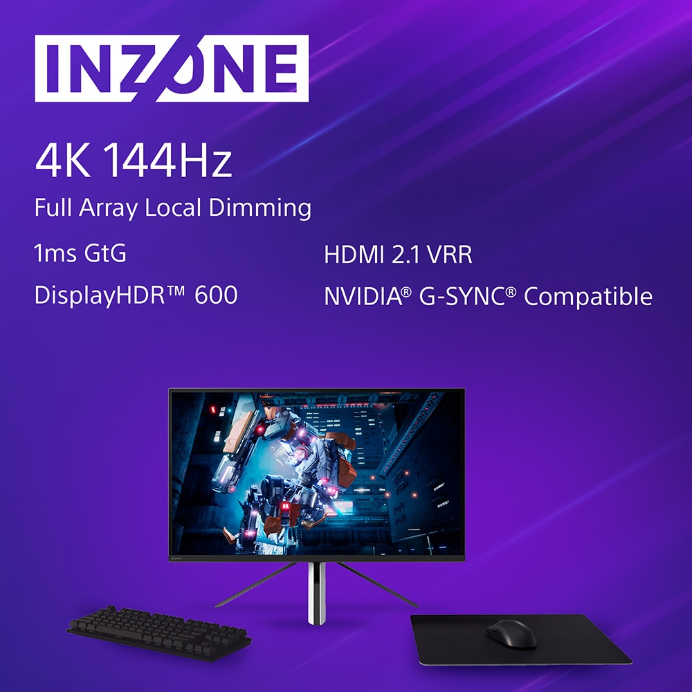 Monitor Gaming LCD IPS SONY INZONE M9, 27", 4K UHD, 144Hz, NVIDIA G-Sync, HDR, alb