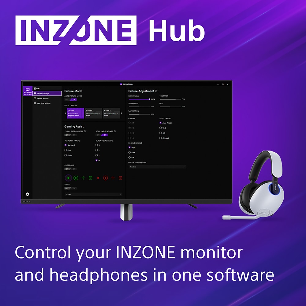 Monitor Gaming LCD IPS SONY INZONE M9, 27", 4K UHD, 144Hz, NVIDIA G-Sync, HDR, alb