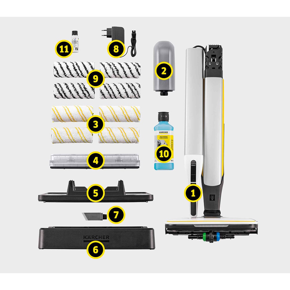 Mop electric KARCHER FC 7 Signature Line, 0.4l, 25.2V, autonomie max 45 min, alb-argintiu