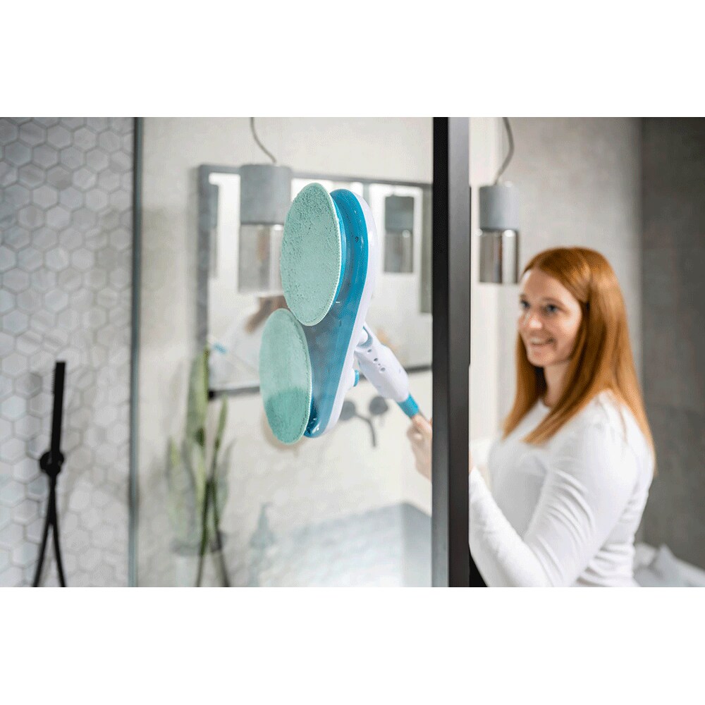 Mop electric MEDIASHOP Hurricane Floating Mop M30457, 7.4V, pana la 90 min, alb-albastru