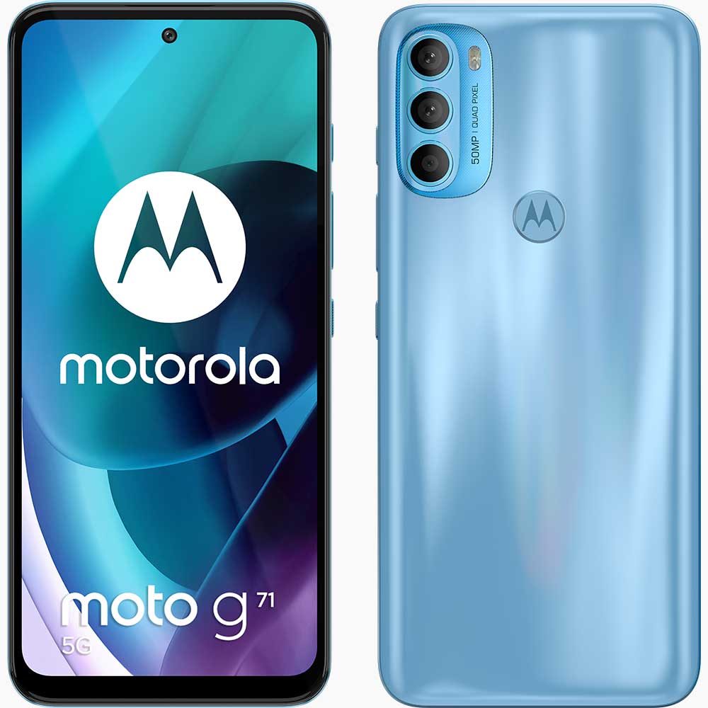 Telefon MOTOROLA Moto G71 5G, 128GB, 6GB RAM, Dual SIM, Arctic Blue
