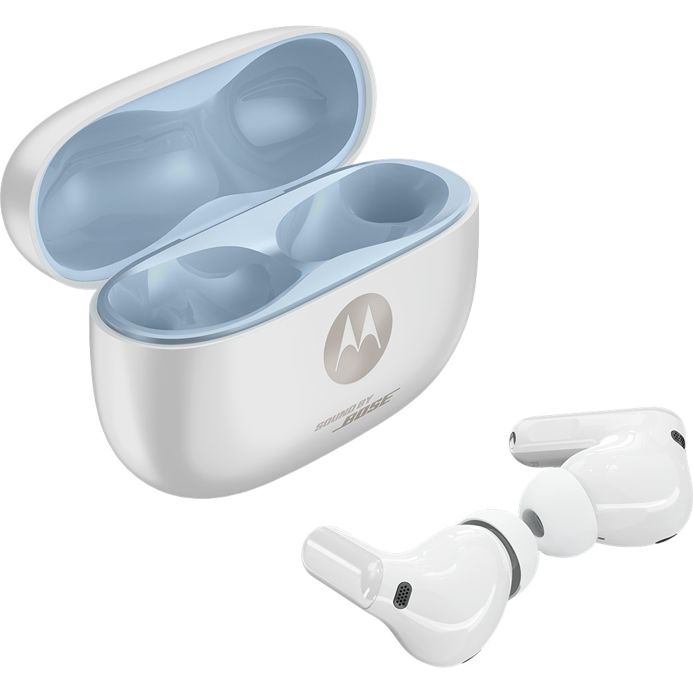 Casti MOTOROLA Moto Buds 2 Plus, True wireless, Bluetooth, In-ear, Microfon, Noise Cancelling, Pantone Bright White