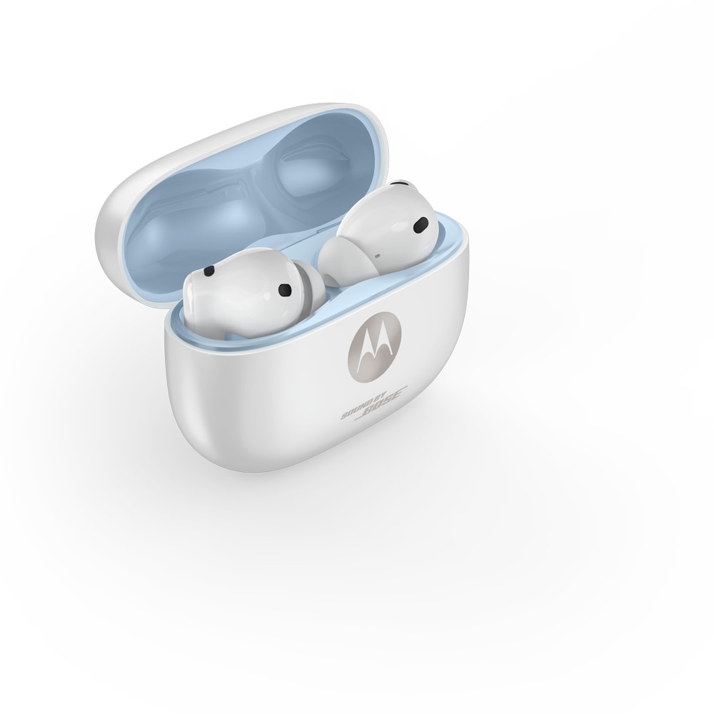 Casti MOTOROLA Moto Buds 2 Plus, True wireless, Bluetooth, In-ear, Microfon, Noise Cancelling, Pantone Bright White