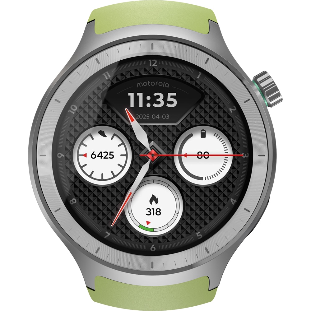 Smartwatch MOTOROLA Moto Watch, 47mm, GPS, Android/iOS, Silver Metallic + Herbal Garden Silicone