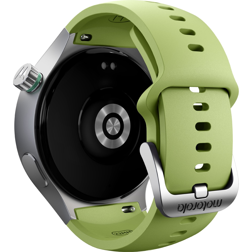 Smartwatch MOTOROLA Moto Watch, 47mm, GPS, Android/iOS, Silver Metallic + Herbal Garden Silicone