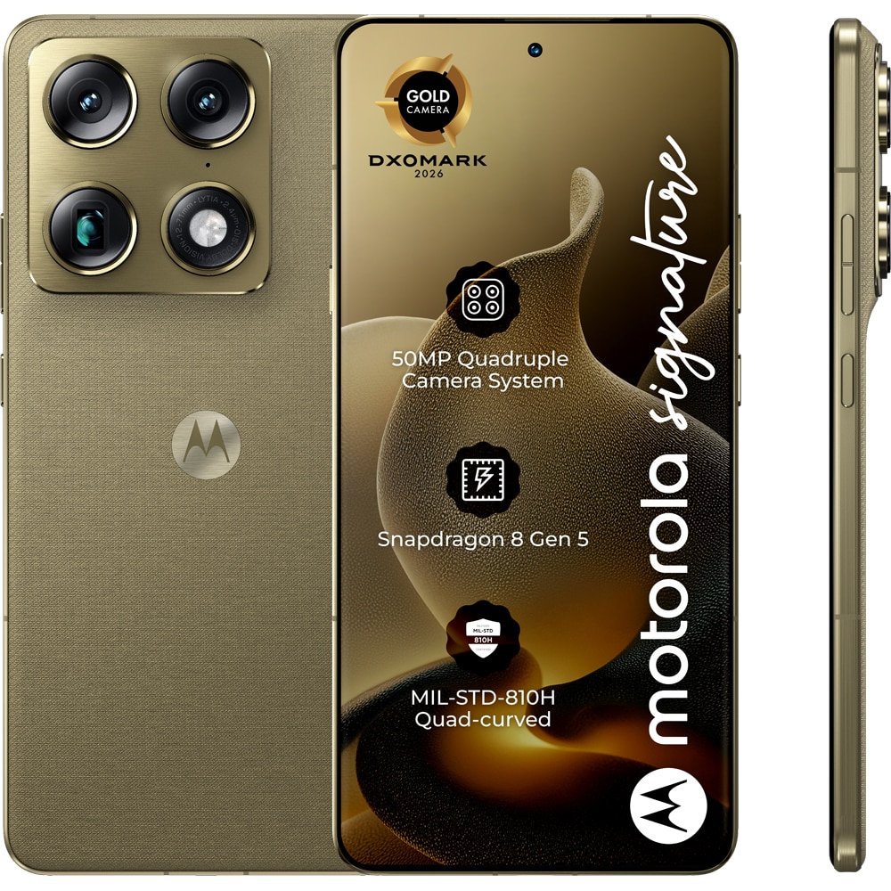 Telefon MOTOROLA Signature, 512GB, 16GB RAM, Dual SIM, Martini Olive