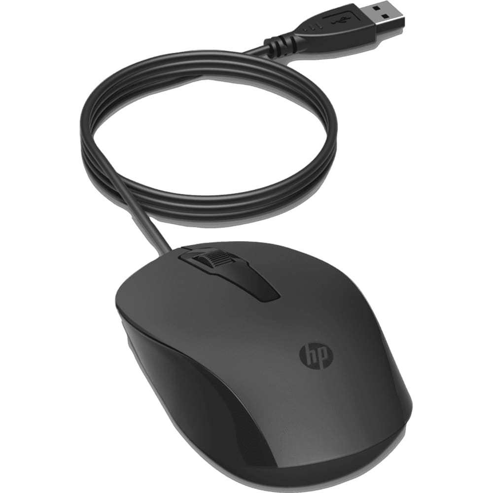 Mouse cu fir HP 150, 1600 dpi, negru