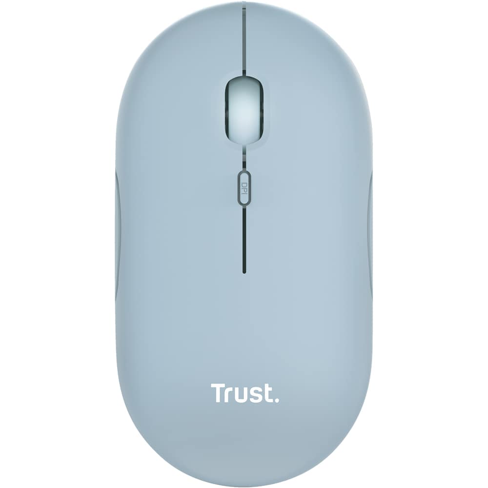 Mouse Wireless TRUST Puck, 1600 dpi, albastru deschis