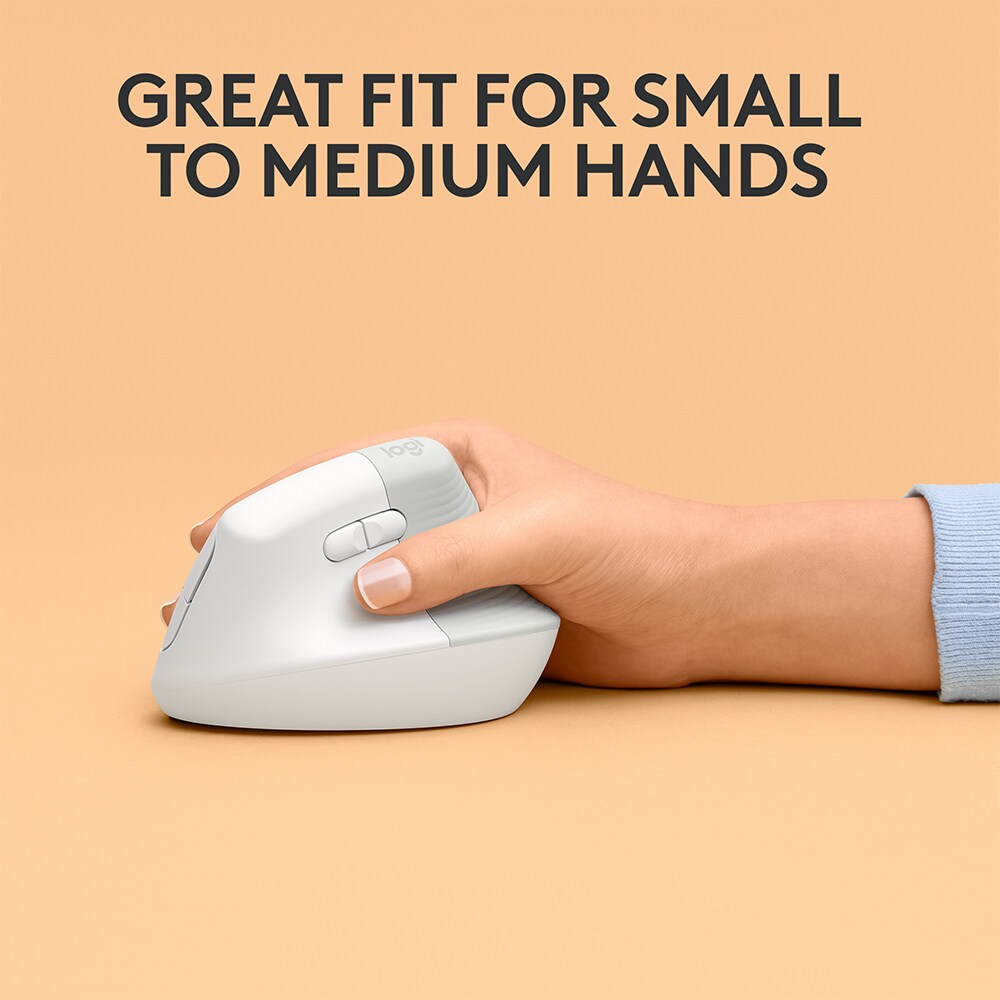 Mouse Bluetooth pentru Mac LOGITECH Lift Vertical , 4000 dpi, alb