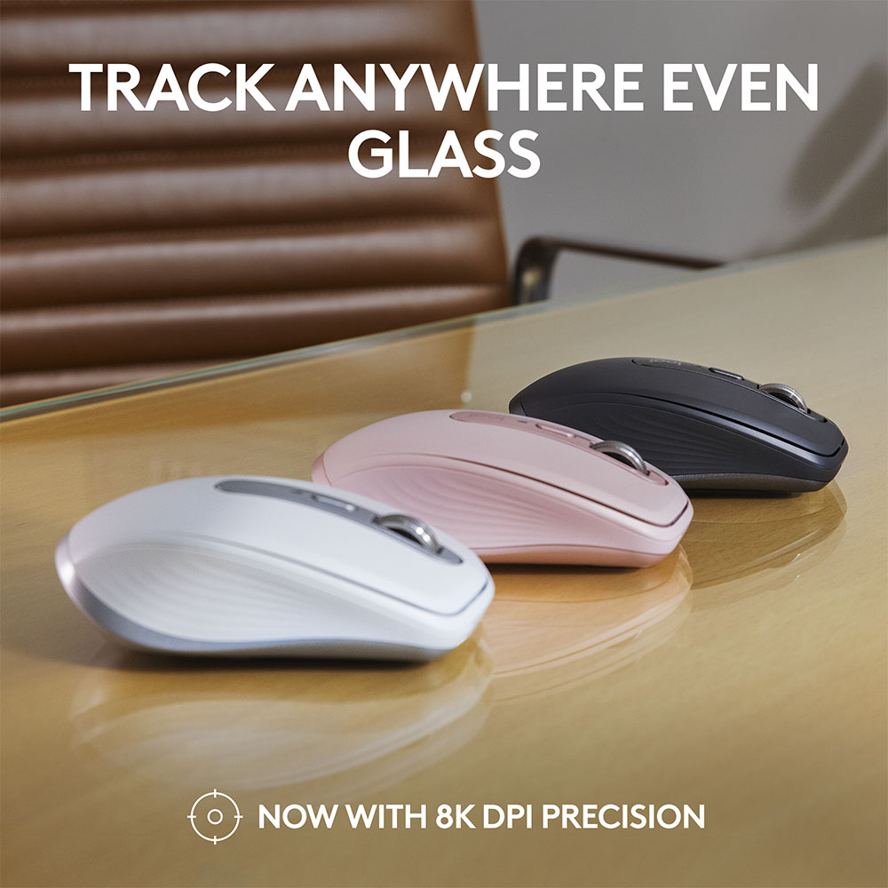 Mouse Wireless LOGITECH MX Anywhere 3S, 8000 dpi, argintiu