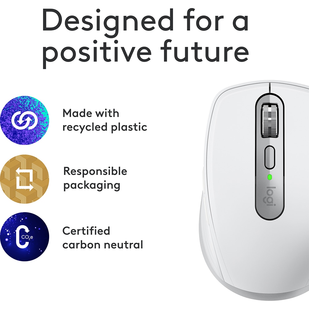 Mouse Bluetooth pentru Mac LOGITECH MX Anywhere 3S, 8000 dpi, alb