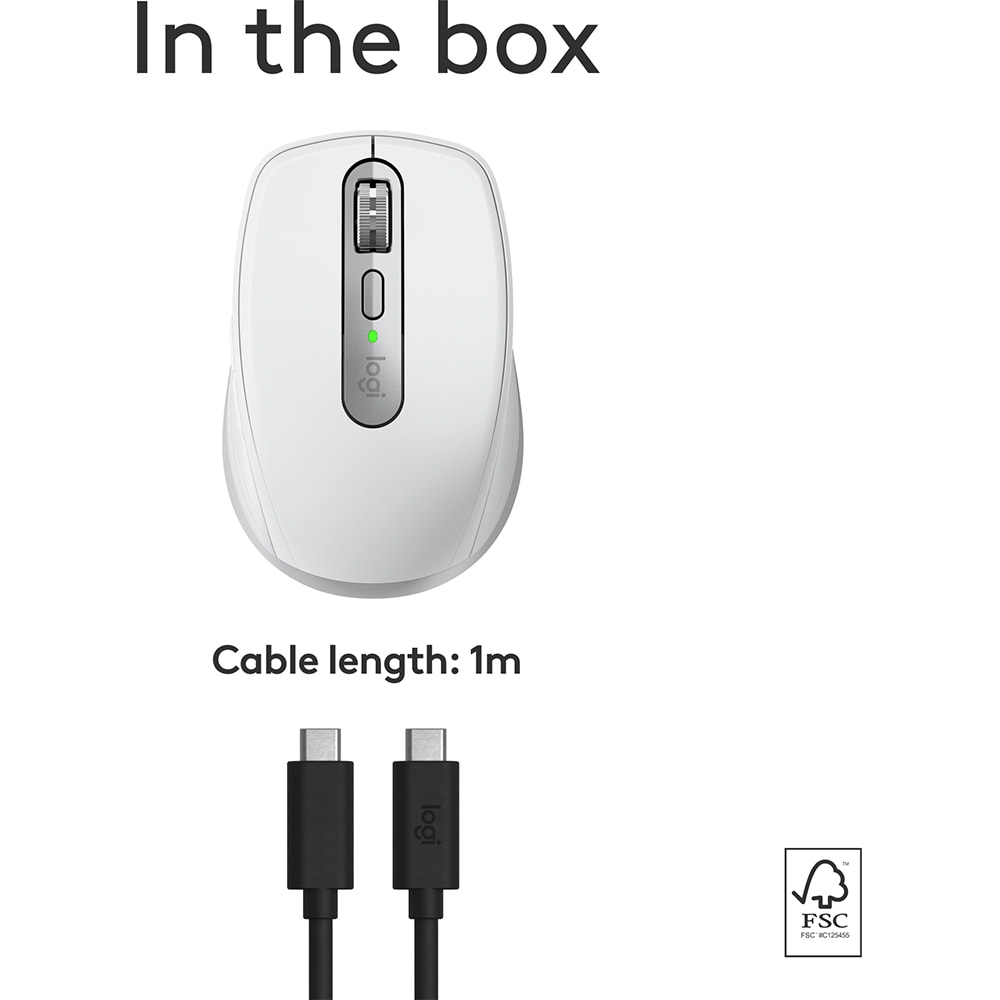 Mouse Bluetooth pentru Mac LOGITECH MX Anywhere 3S, 8000 dpi, alb