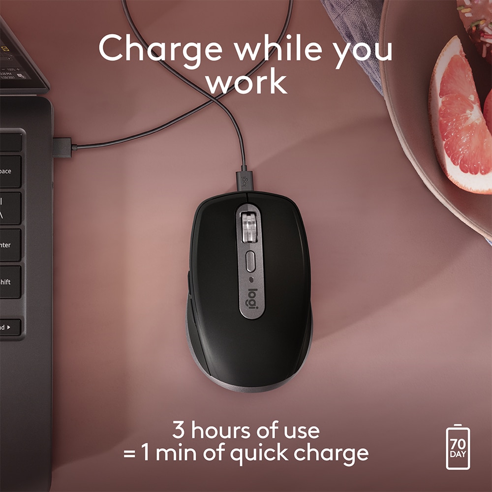 Mouse Bluetooth pentru Mac LOGITECH MX Anywhere 3S, 8000 dpi, negru