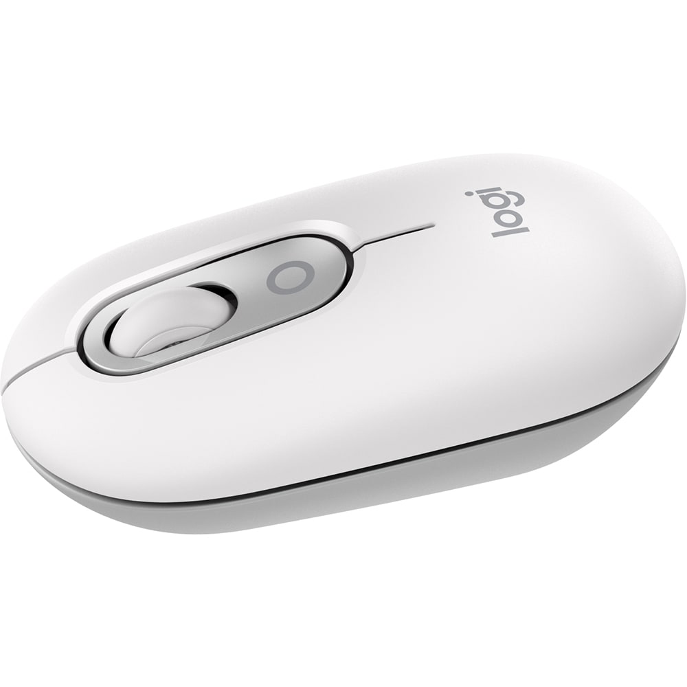 Mouse Wireless LOGITECH Pop Emoji, Dual Mode, Bluetooth, alb