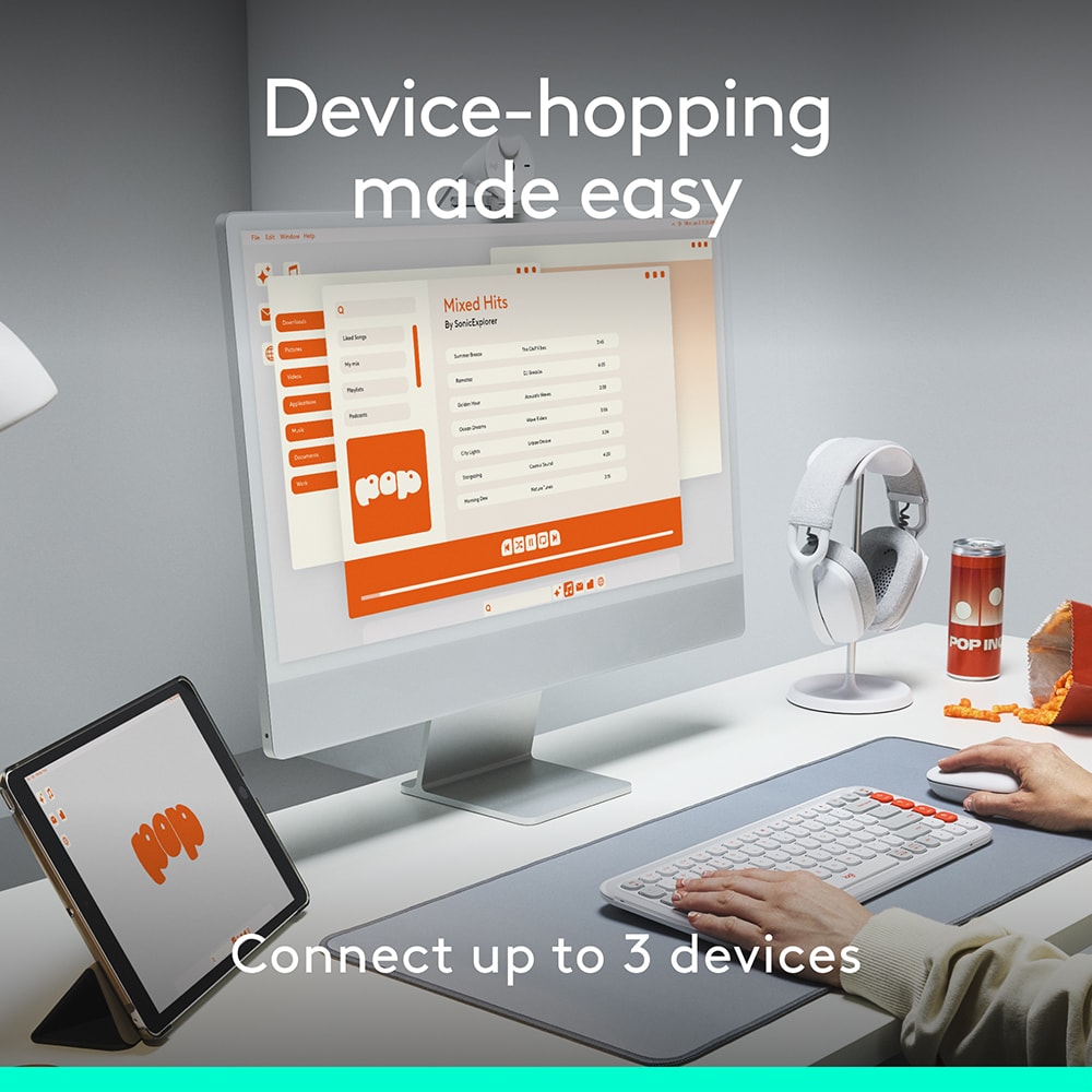 Mouse Wireless LOGITECH Pop Emoji, Dual Mode, Bluetooth, graphite