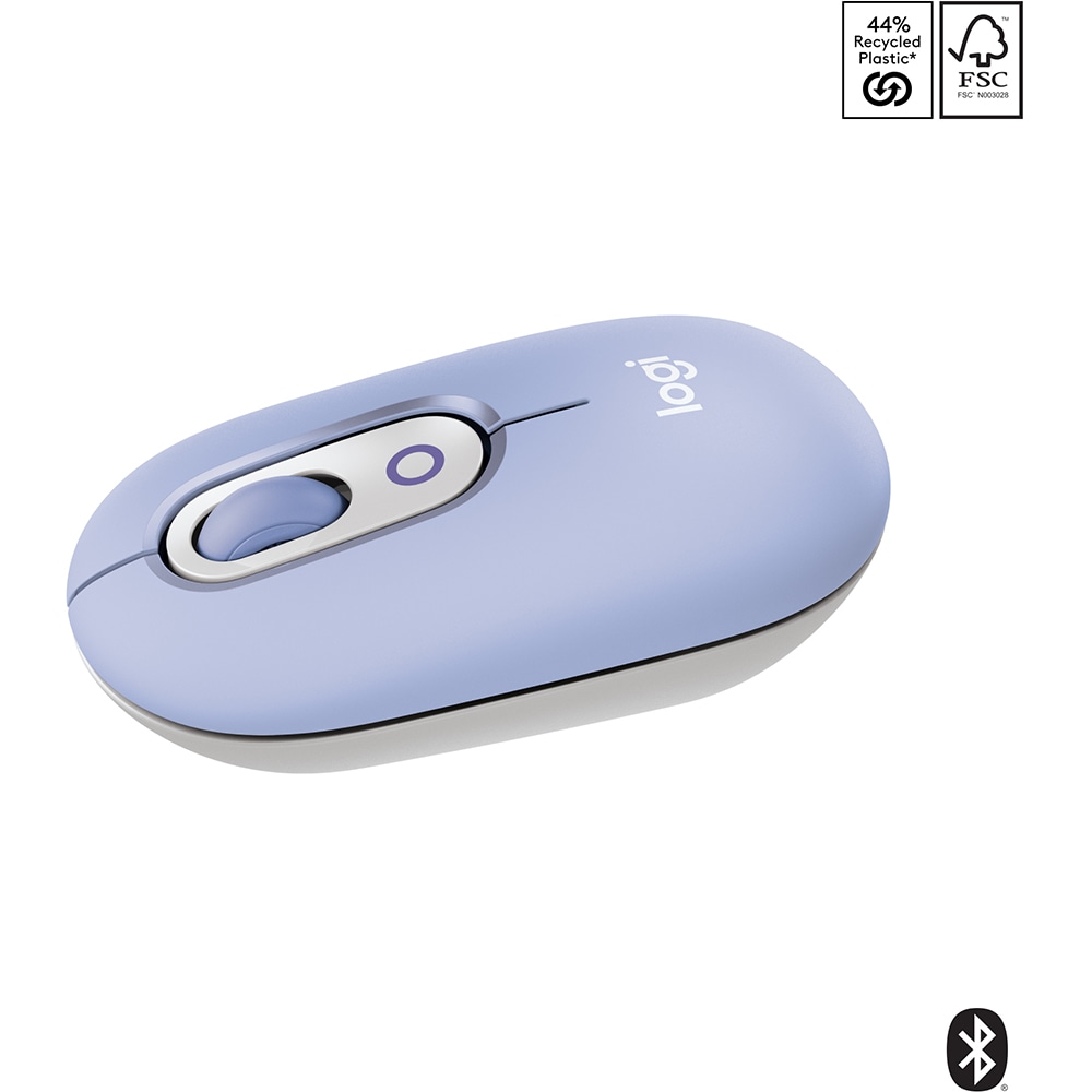 Mouse Wireless LOGITECH Pop Emoji, Dual Mode, Bluetooth, lila