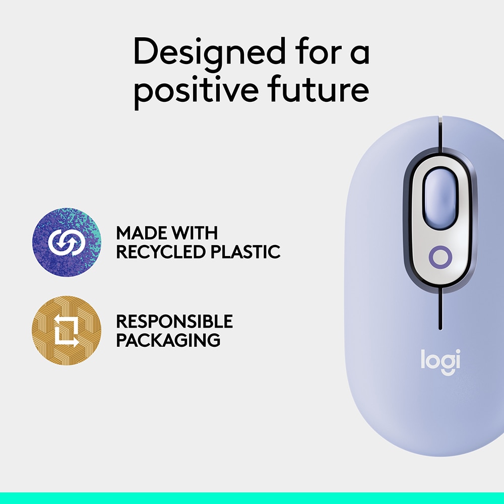 Mouse Wireless LOGITECH Pop Emoji, Dual Mode, Bluetooth, lila