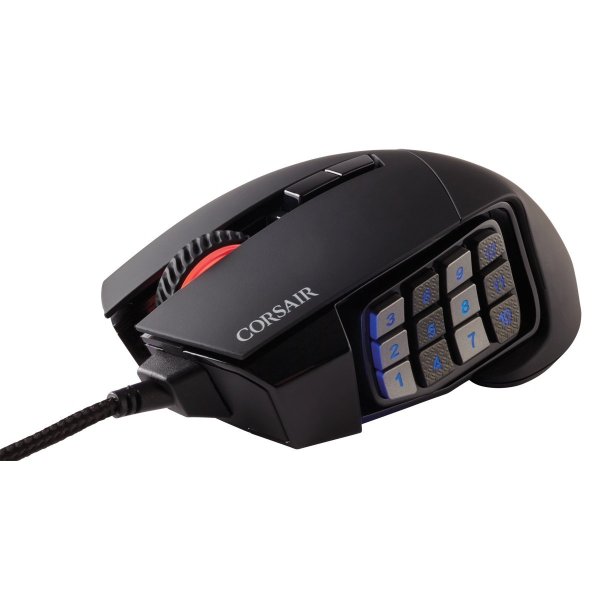 Mouse gaming CORSAIR Scimitar RGB - MMO, 12000 dpi, negru