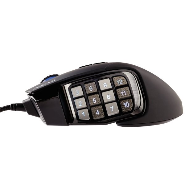 Mouse gaming CORSAIR Scimitar RGB - MMO, 12000 dpi, negru