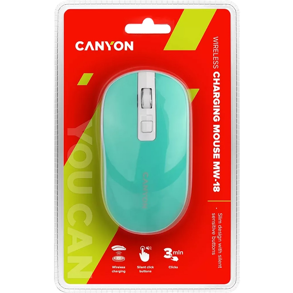 Mouse Wireless CANYON MW-18, 1600 dpi, cyan
