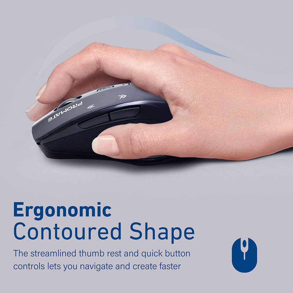 Mouse Wireless PROMATE Cursor, 1600 dpi, negru