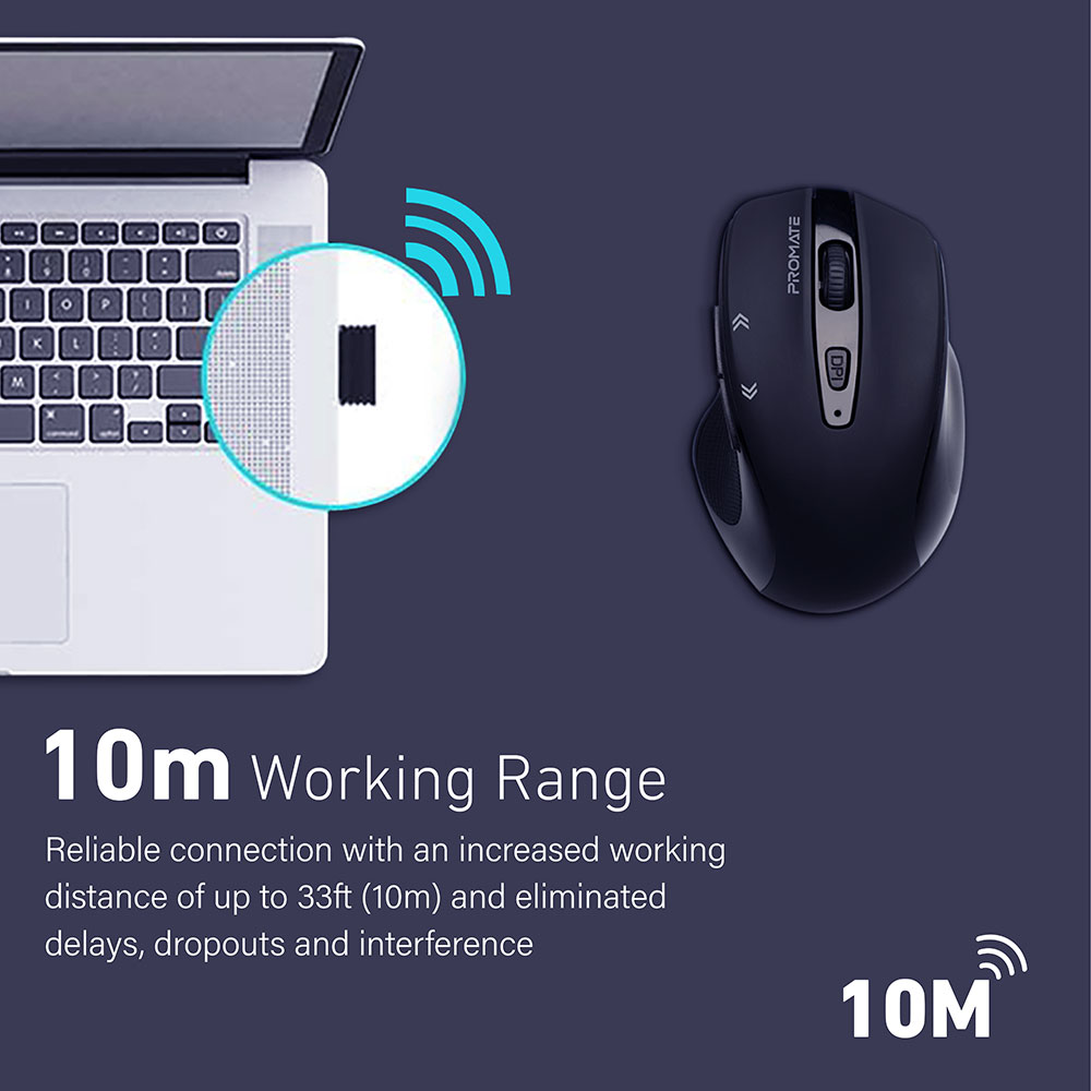 Mouse Wireless PROMATE Cursor, 1600 dpi, negru