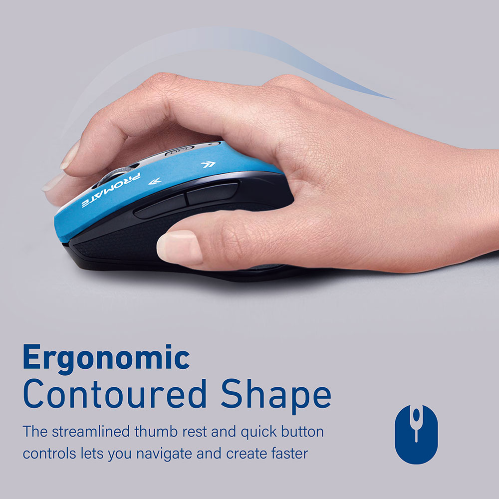 Mouse Wireless PROMATE Cursor, 1600 dpi, albastru