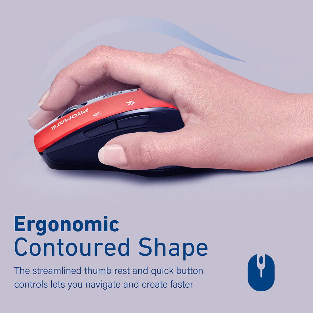Mouse Wireless PROMATE Cursor, 1600 dpi, rosu