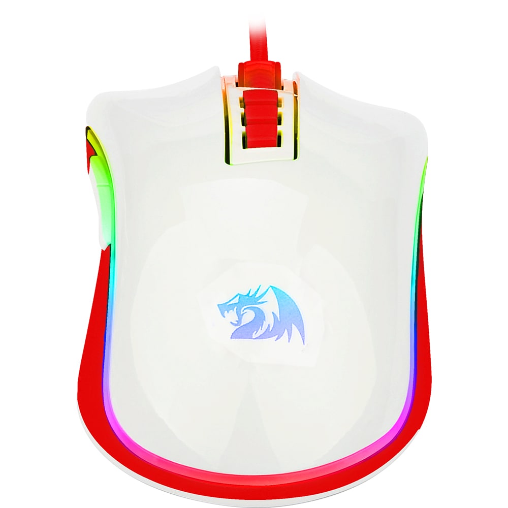 Mouse Gaming REDRAGON Cobra M711C, USB, 12400 dpi, alb-rosu