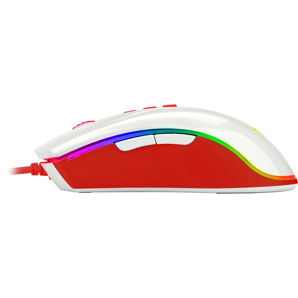 Mouse Gaming REDRAGON Cobra M711C, USB, 12400 dpi, alb-rosu