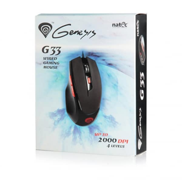 Mouse Gaming NATEC Genesis G33, 2000 dpi, negru