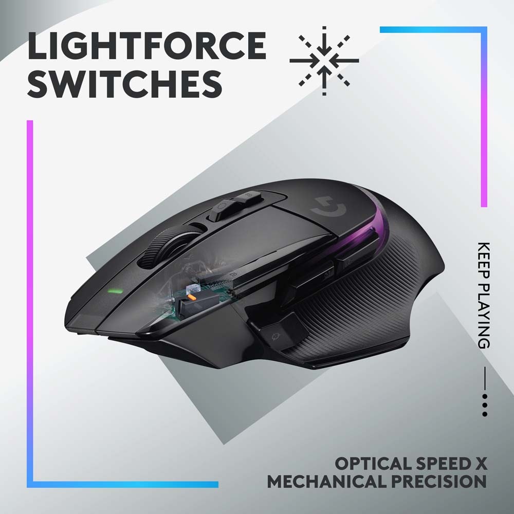 Mouse Gaming Wireless LOGITECH G502 X PLUS, Dual-Mode, 25600 dpi, Black Premium