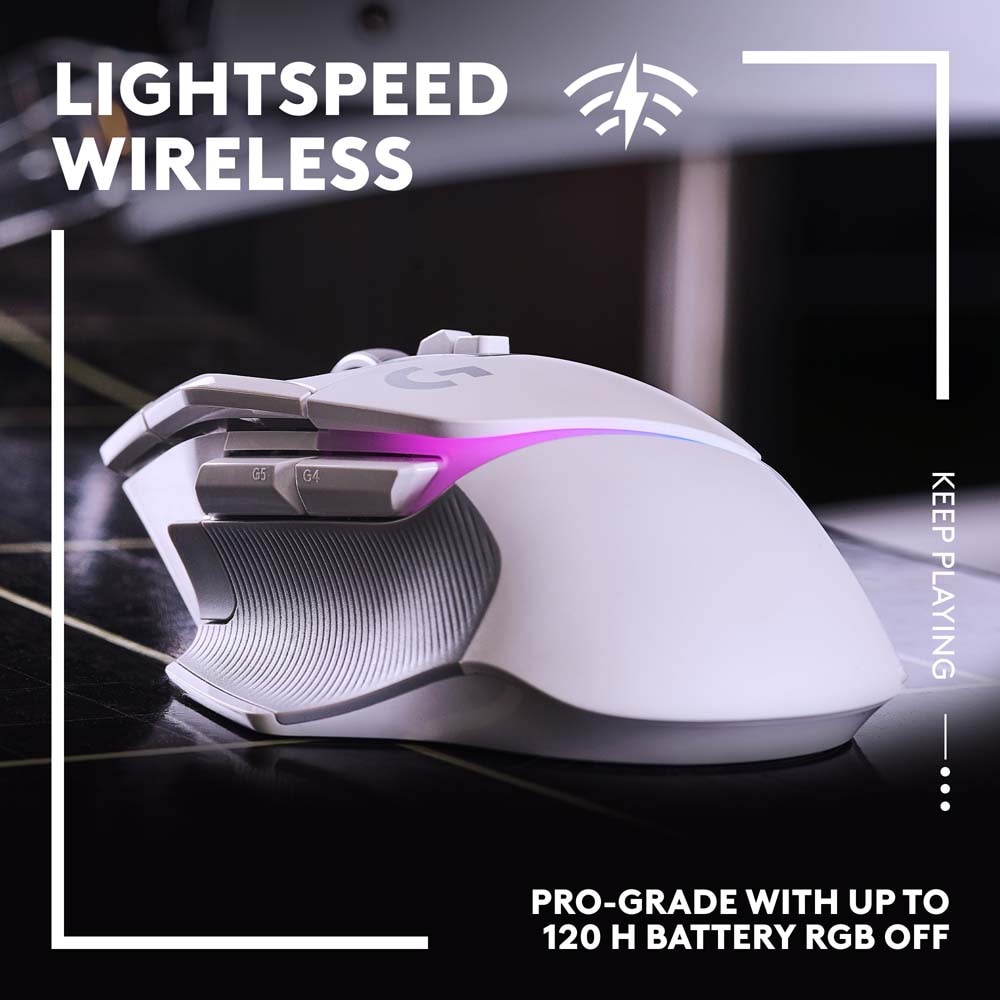 Mouse Gaming Wireless LOGITECH G502 X PLUS, Dual-Mode, 25600 dpi, White Premium
