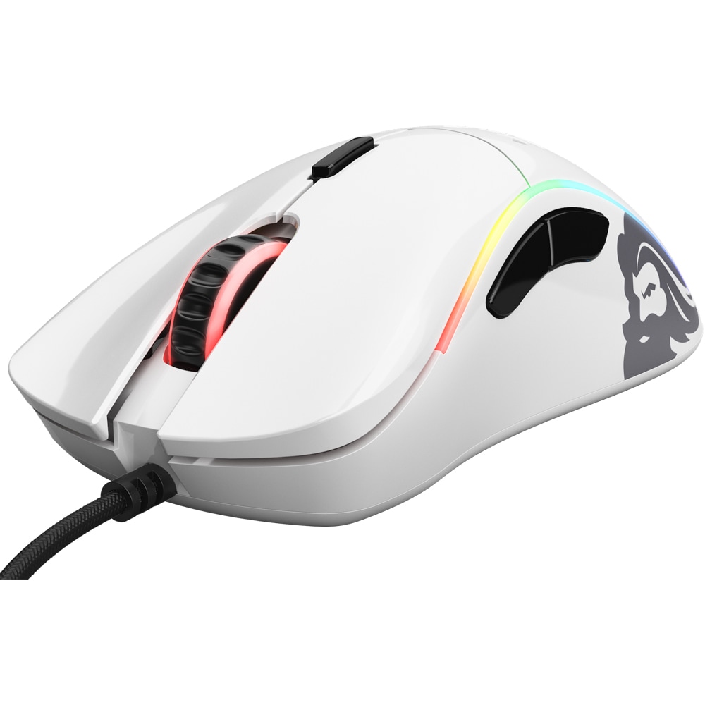Mouse Gaming GLORIOUS Model D, 12000 dpi, Glossy White