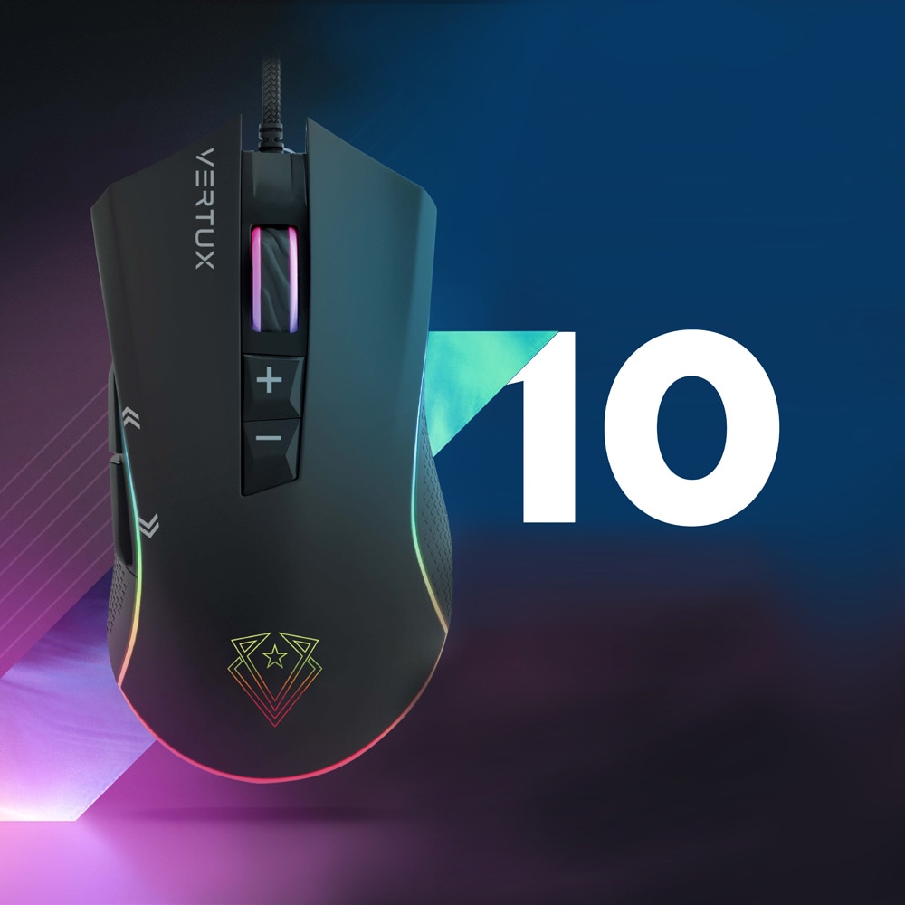 Mouse Gaming VERTUX Rodon, 12000 dpi, negru