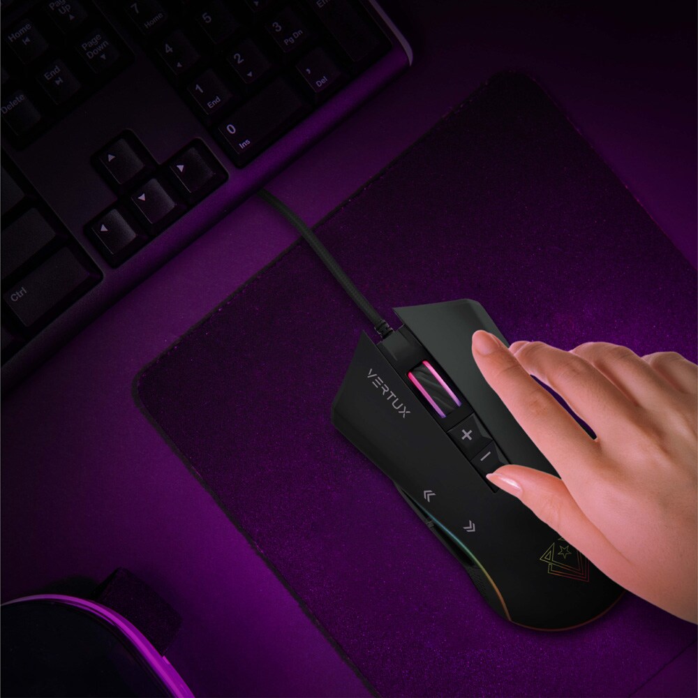 Mouse Gaming VERTUX Rodon, 12000 dpi, negru