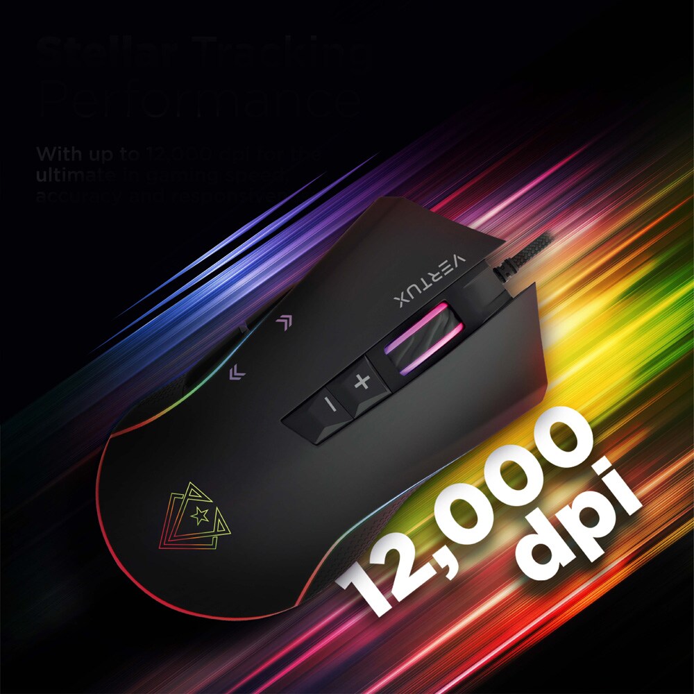 Mouse Gaming VERTUX Rodon, 12000 dpi, negru